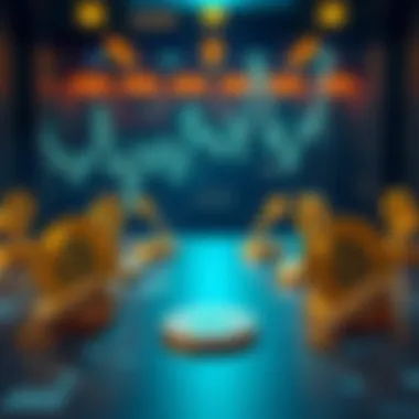 Bitcoin on a table with question marks A table with Bitcoin coins and question marks above them symbolizing suspicion and speculation about hidden agendas in Bitcoin's financing