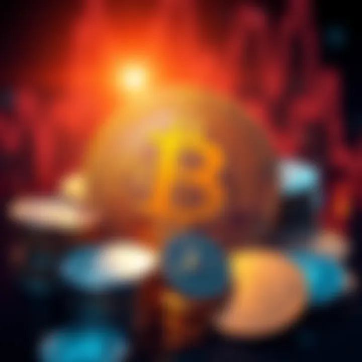 A visual of the Bitcoin symbol surrounded by coins, representing transaction fees and security budget.