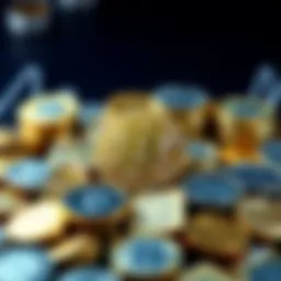 A Bitcoin symbol surrounded by various coins, representing its value as a currency alternative