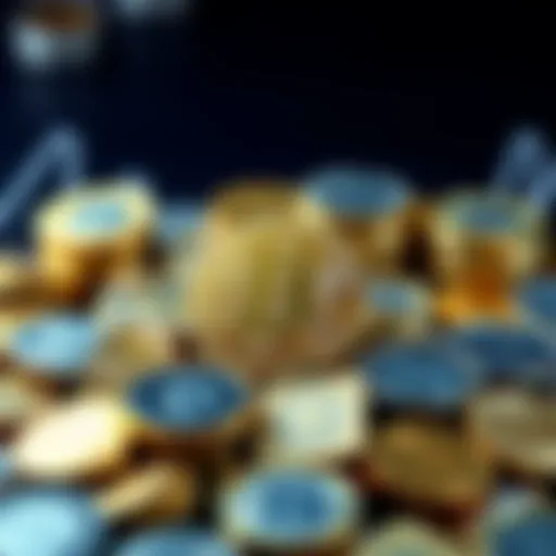 A Bitcoin symbol surrounded by various coins, representing its value as a currency alternative