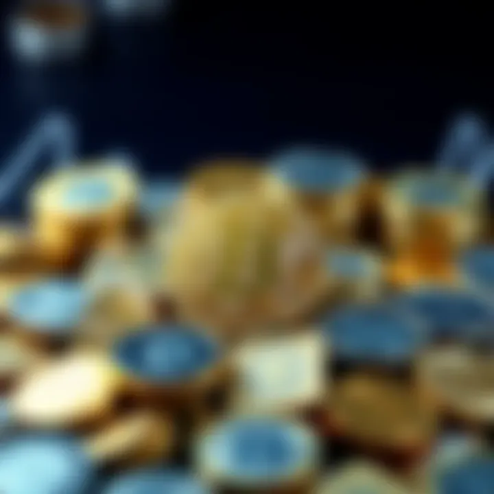 A Bitcoin symbol surrounded by various coins, representing its value as a currency alternative