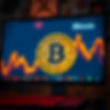 A computer screen displaying the Bitcoin symbol, representing anonymous cryptocurrency purchases.