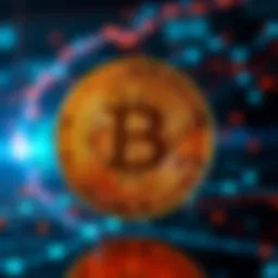 A glowing Bitcoin symbol in front of a digital network background, representing its unique financial features.