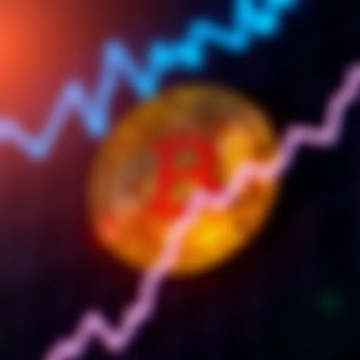 A Bitcoin symbol surrounded by a downward trending graph, representing Bitcoin's struggle as a store of value.