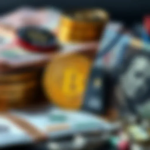 A visual showing the Bitcoin symbol alongside traditional money, highlighting the contrast between cryptocurrency and fiat currency, illustrating the discussion on value perception.