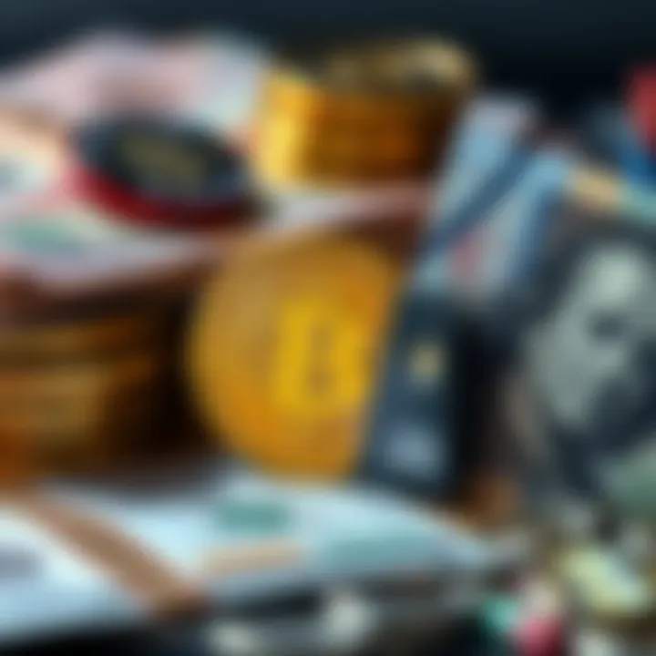 A visual showing the Bitcoin symbol alongside traditional money, highlighting the contrast between cryptocurrency and fiat currency, illustrating the discussion on value perception.