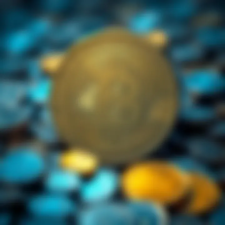 A Bitcoin symbol surrounded by small coins, representing the value of owning a small amount of Bitcoin.