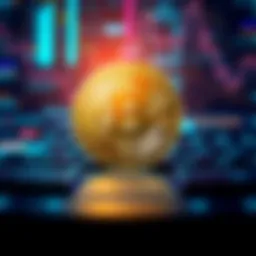 Bitcoin Coin on Tech Background A shiny Bitcoin coin placed on a digital technology background, symbolizing the integration of cryptocurrency in everyday life.