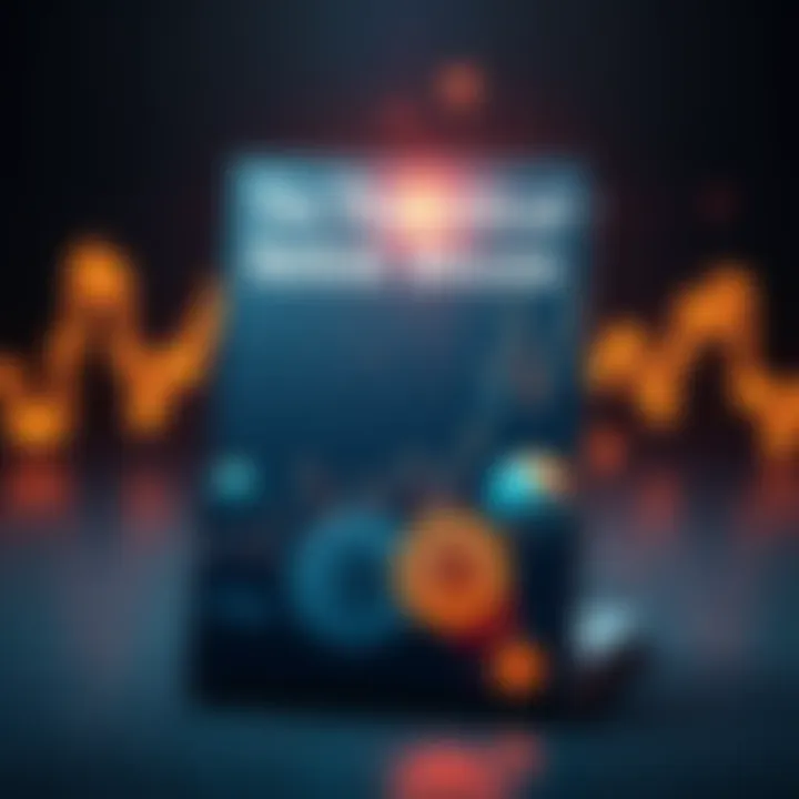 A book cover featuring a digital graphic of Bitcoin symbols and financial graphs, showing the concepts behind Bitcoin's theoretical framework.