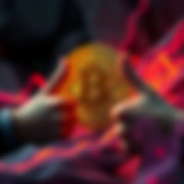 A visual representation of Bitcoin's resilience, showing the Bitcoin symbol with a thumbs down for negative posts and a thumbs up for positive growth, surrounded by vibrant colors