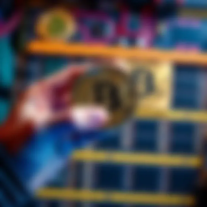 A person holding Bitcoin coins with a background of computer memory chips, symbolizing the shift from cryptocurrency to RAM investments.