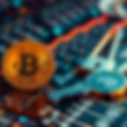 Bitcoin to USDC Conversion A graphic showing Bitcoin being converted to USD Coin with secure keys in the background