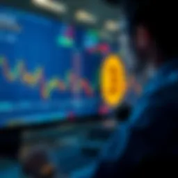 A person looking at Bitcoin trading charts on a computer, contemplating early investments and missed chances in 2009.
