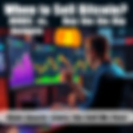 A person sitting at a computer, looking concerned about Bitcoin prices with charts on the screen