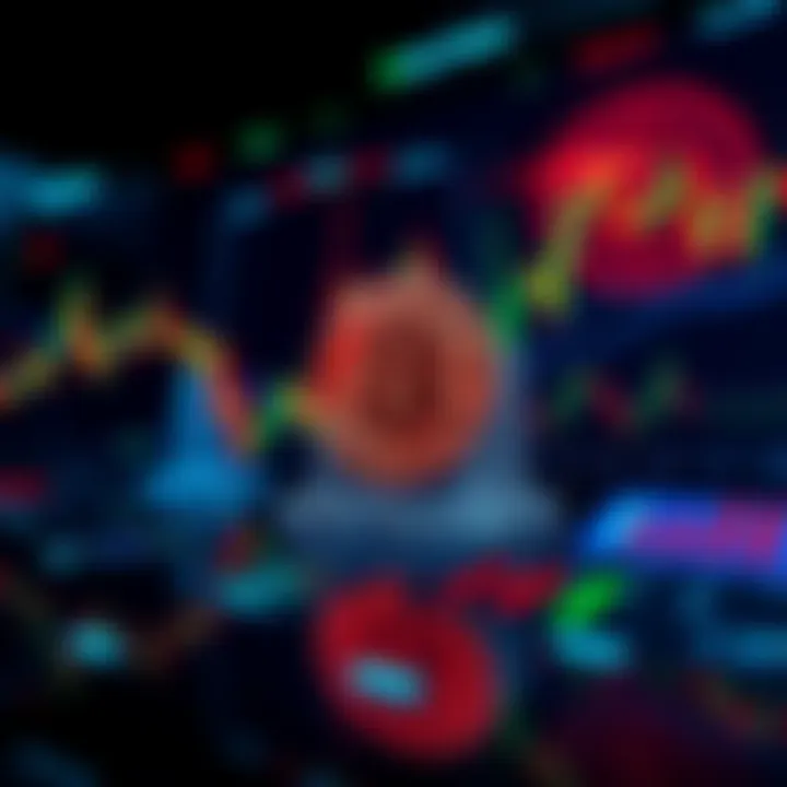 A visualization of bitcoin trading, illustrating the contrast between selling and withdrawing with dynamic market graphs.