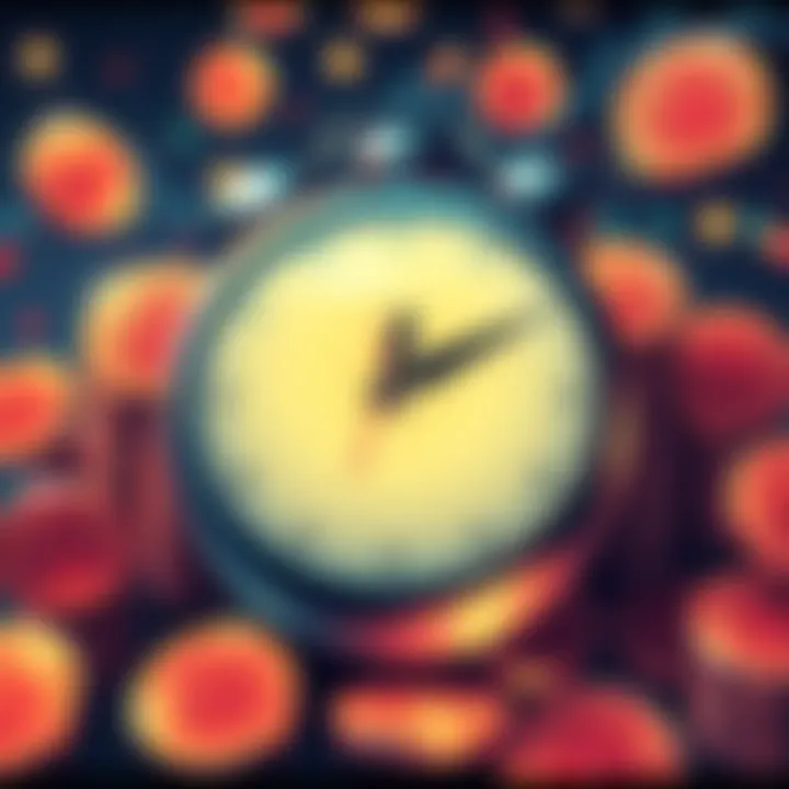 Illustration showing Bitcoin symbols with a clock indicating long wait times