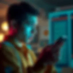 A person looks frustrated while checking their phone for Bitcoin transfer updates.