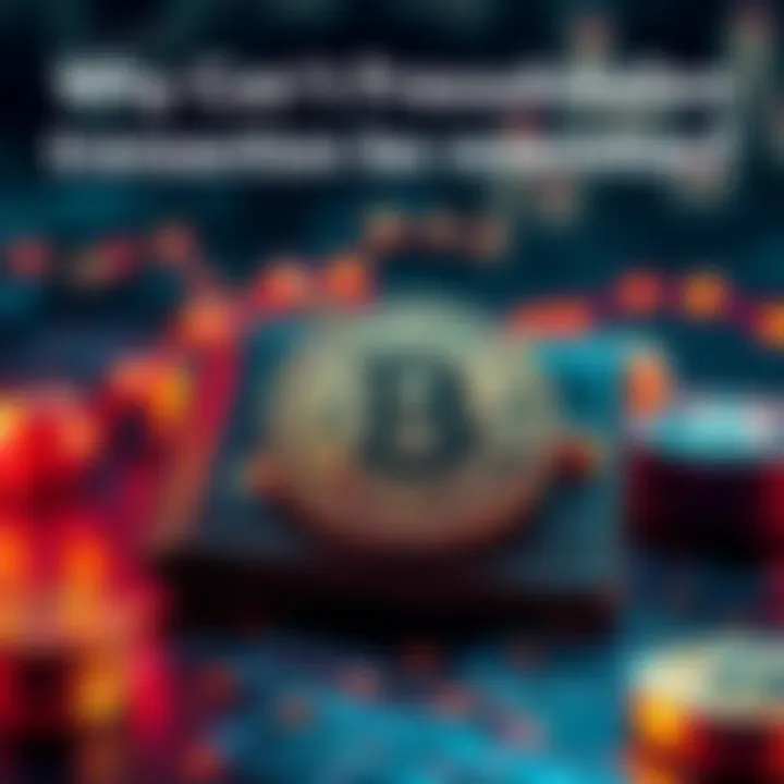 A graphic showing the irreversible nature of Bitcoin transactions with a digital wallet and blockchain symbol
