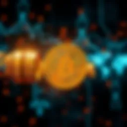 Bitcoin Transfer Concept A visual representation of Bitcoin being transferred between non-custodial wallets, showcasing user control and simplicity in the process.