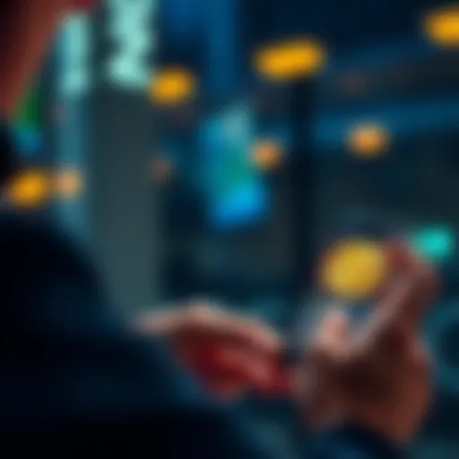 A person analyzing Bitcoin transaction fees on a smartphone, showing concerns about costs, with a digital wallet interface visible