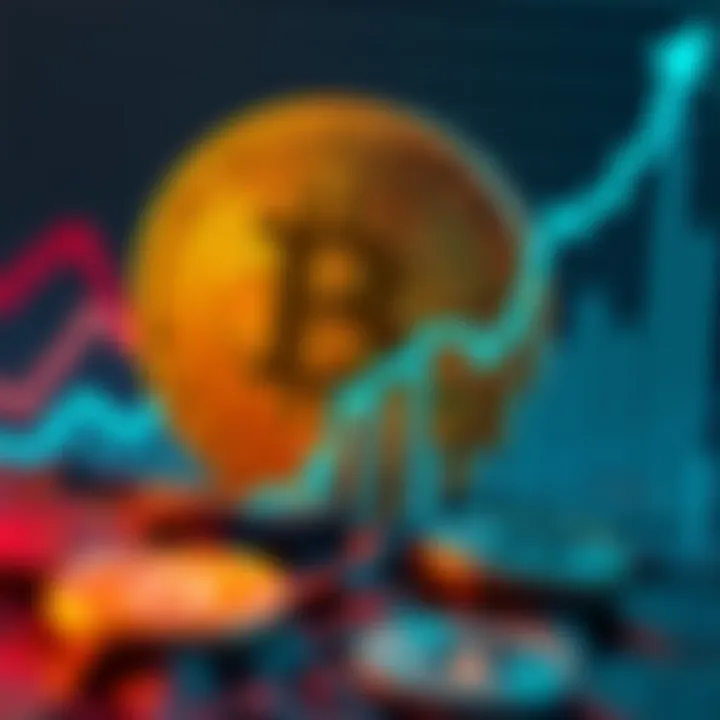 Bitcoin and Treasury Yields Bitcoin icon with rising Treasury yield graph in the background, showing a clash between digital currency and traditional finance.
