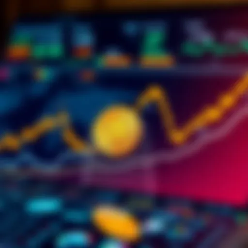 Chart showing rising and falling trends in Bitcoin and cryptocurrency prices