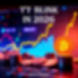 A digital graph showing the rising value of Bitcoin with coins and financial symbols around it