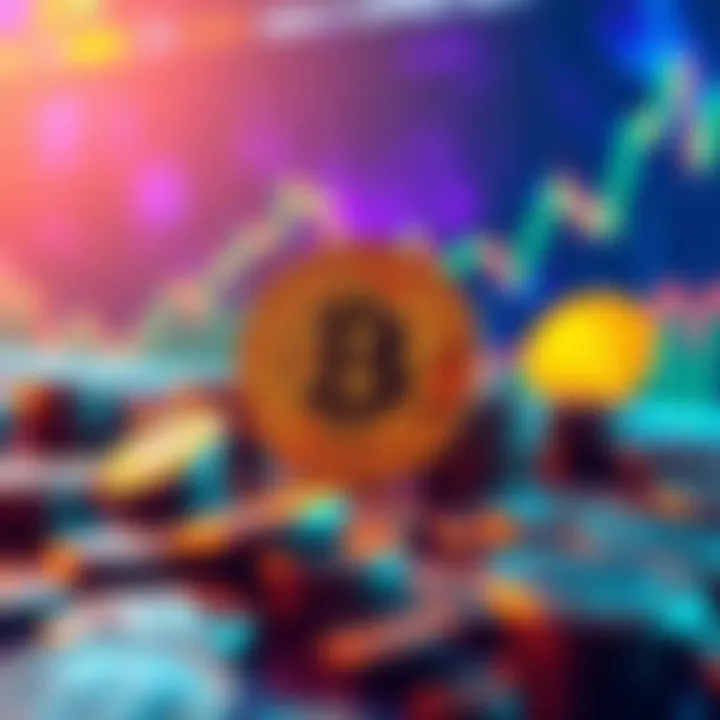 A visual representation of Bitcoin symbols and coins flourishing against a backdrop of rising price charts, symbolizing its potential as unlimited money.
