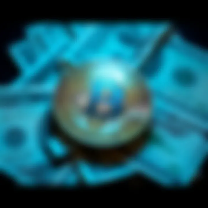 A Bitcoin symbol placed over U.S. dollar bills, symbolizing the potential financial shift from cash to cryptocurrency.