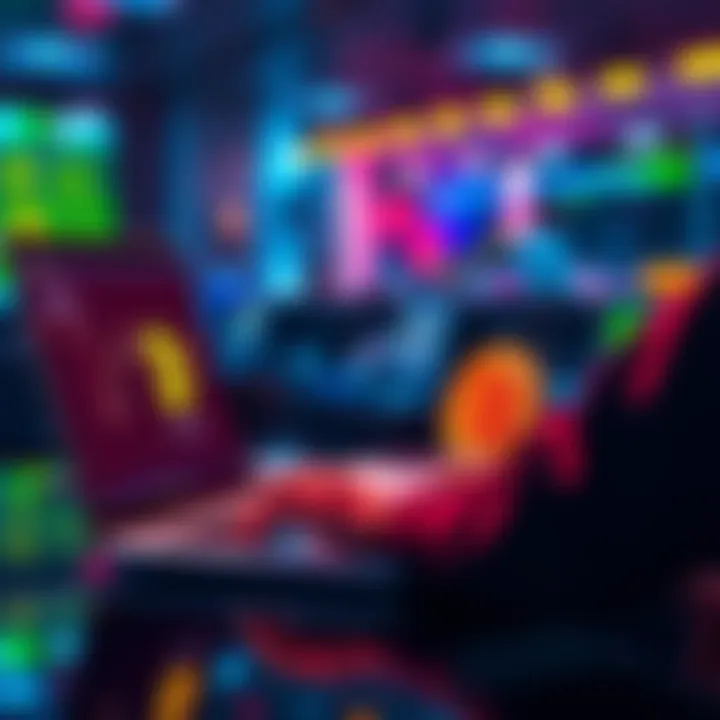 A person using a laptop to trade USDT for Bitcoin on a decentralized exchange platform.