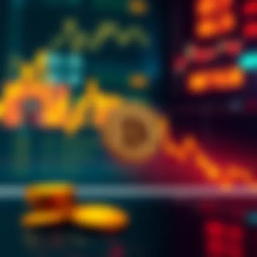 Graph showing declining Bitcoin prices, indicating a downturn for investors.