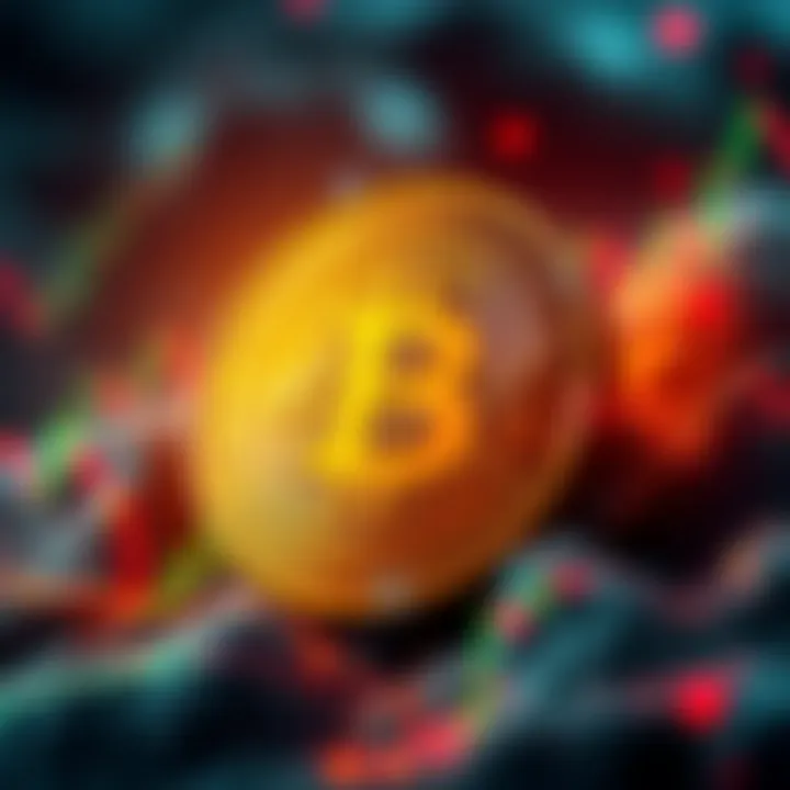 Bitcoin Value Drop Bitcoin graphic showing price faling to 62K with market trend indicators