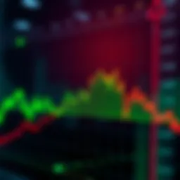 A graph showing a sudden drop and quick rise in Bitcoin value, depicting market volatility with green and red lines.