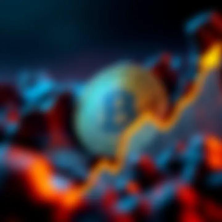 Graphic showing Bitcoin logo with an upward trend line and 71K mark