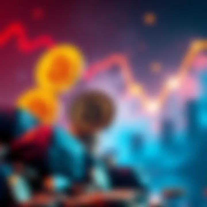 Bitcoin Value Surge Concept A graphic showing Bitcoin coins soaring in price with a vibrant background representing financial growth.