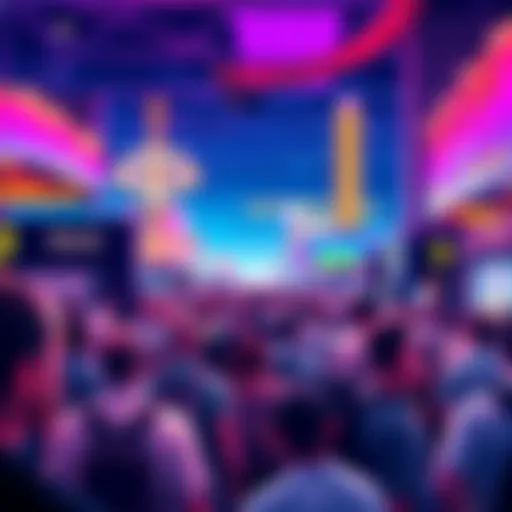 Crowd at Bitcoin Vegas looking at new cryptocurrency products and services