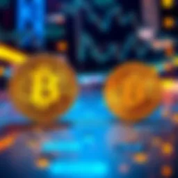 Bitcoin vs Bitcoin Cash A comparison of Bitcoin and Bitcoin Cash logos with symbols representing their unique features