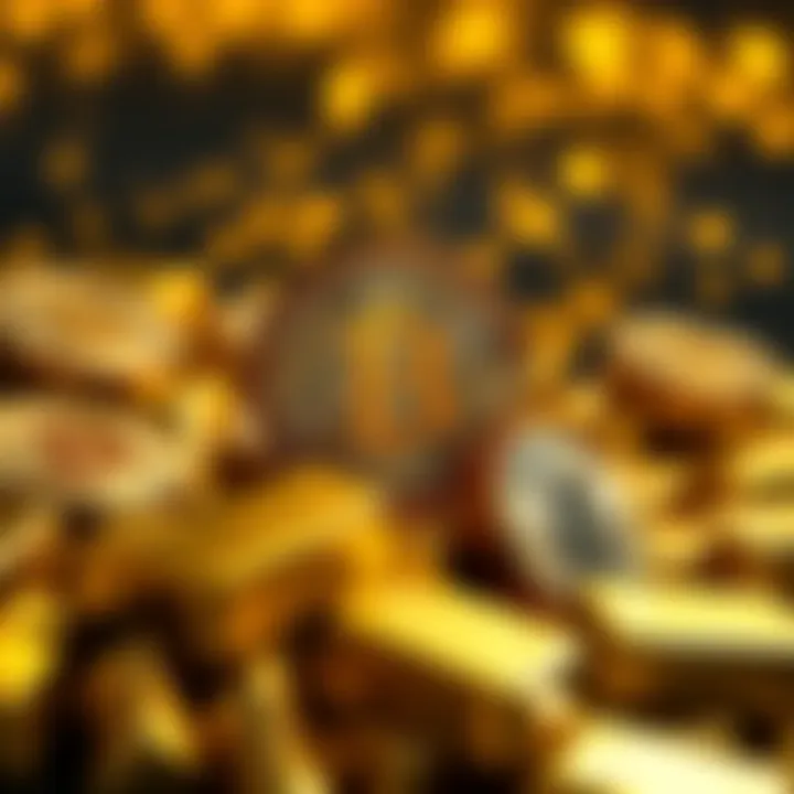 A graphic showing Bitcoin coins outshining gold bars, symbolizing Bitcoin as a top store of value