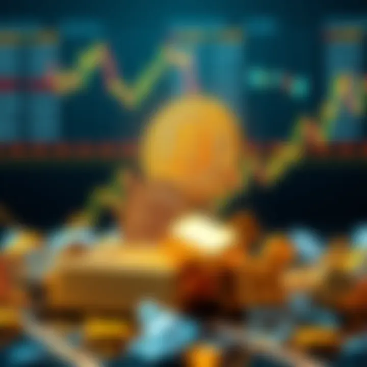 Bitcoin vs Gold and Stocks A graphic showing Bitcoin symbol rising above gold bars and stock market charts, illustrating a financial prediction.