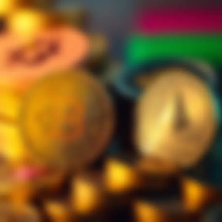 A close-up of Bitcoin and Monero coins stacked next to each other, highlighting their differences in design and branding.