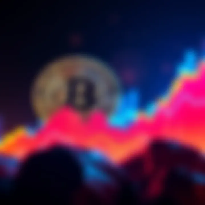 A graph showing Bitcoin price increasing while MSTR stock remains unchanged, illustrating the discrepancy between the two.