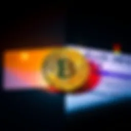 A split image showing a Bitcoin symbol on one side and a Roth IRA account statement on the other, representing investment options.