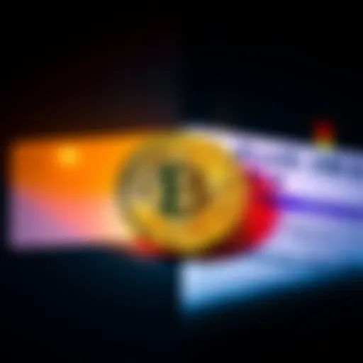 A split image showing a Bitcoin symbol on one side and a Roth IRA account statement on the other, representing investment options.