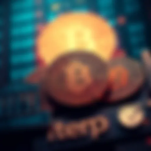 A visual representation of Bitcoin coins alongside Wall Street symbols, illustrating the potential institutionalization of Bitcoin as an asset.