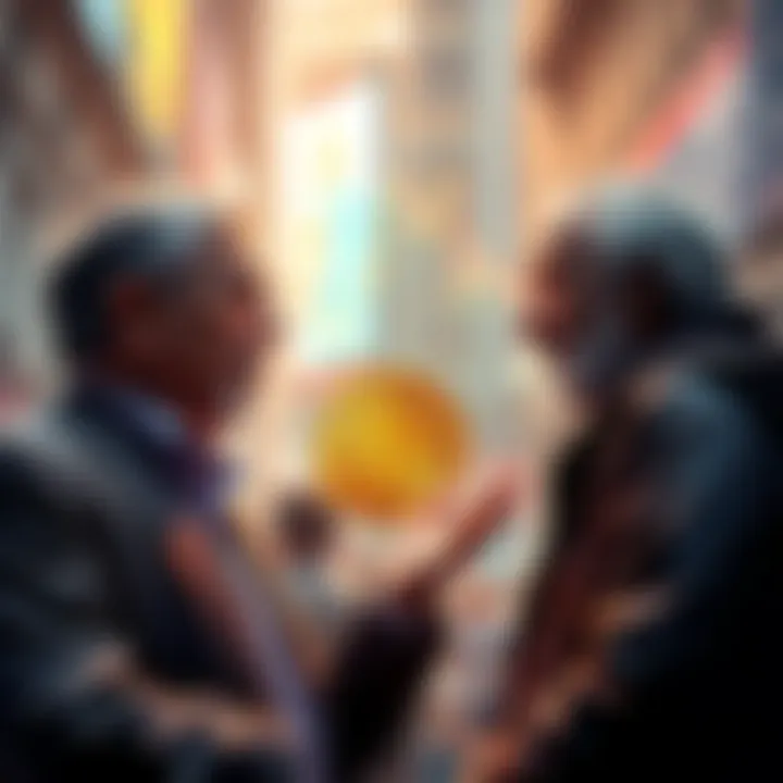 Bitcoin and Wall Street Wall Street veteran discussing Bitcoin with a chart in the background.