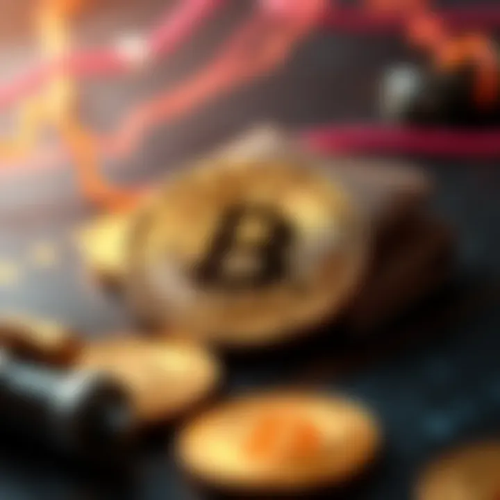 A visual representation of a Bitcoin wallet with digital coins, symbolizing the future of blockchain technology.