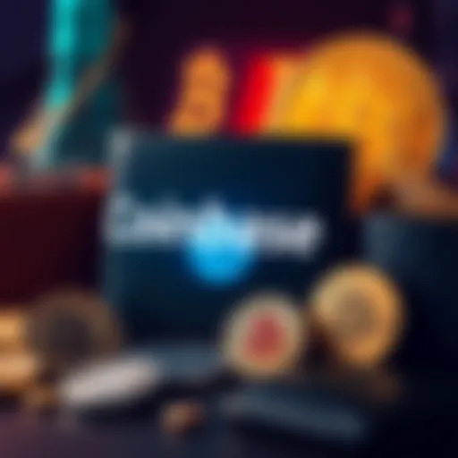 Various cryptocurrency wallets displayed next to a Coinbase logo, illustrating choices for securing Bitcoin assets.