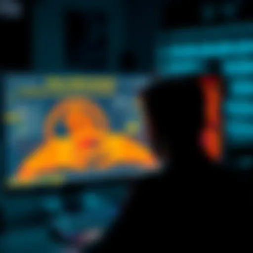 Person looking at a computer screen with a Bitcoin wallet recovery interface