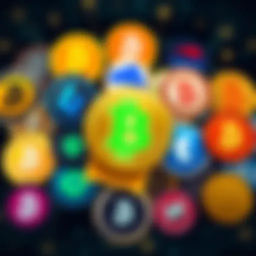 A collage of popular digital wallet logos used for Bitcoin purchases in 2015, including visual elements representing transactions and cryptocurrencies.