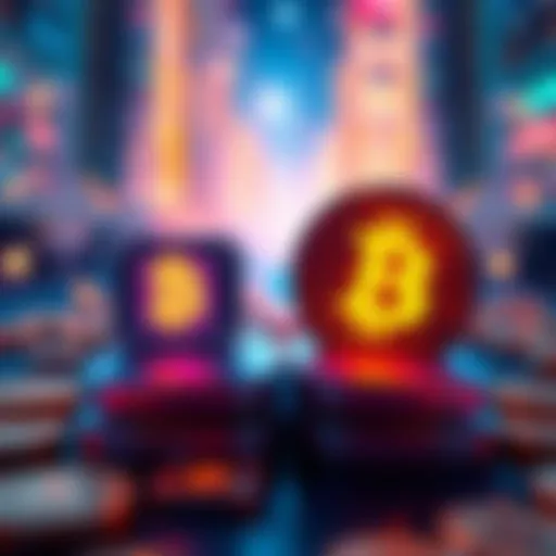 A visual comparison of small and large Bitcoin wallet amounts with icons representing security and storage.